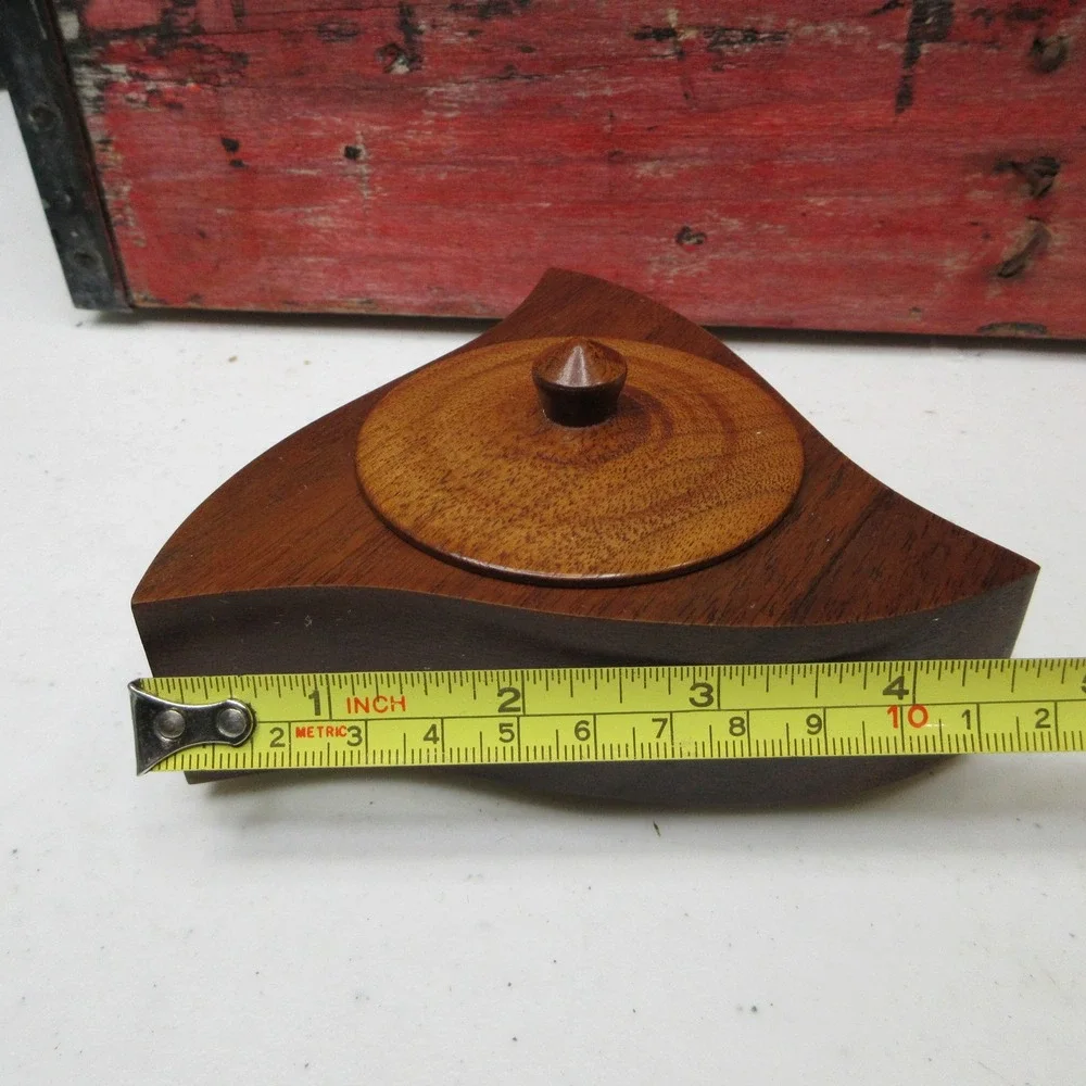 Mark J. Ostrom Handcrafted Modernist Wood Trinket Box with Lid Lindstrom MN